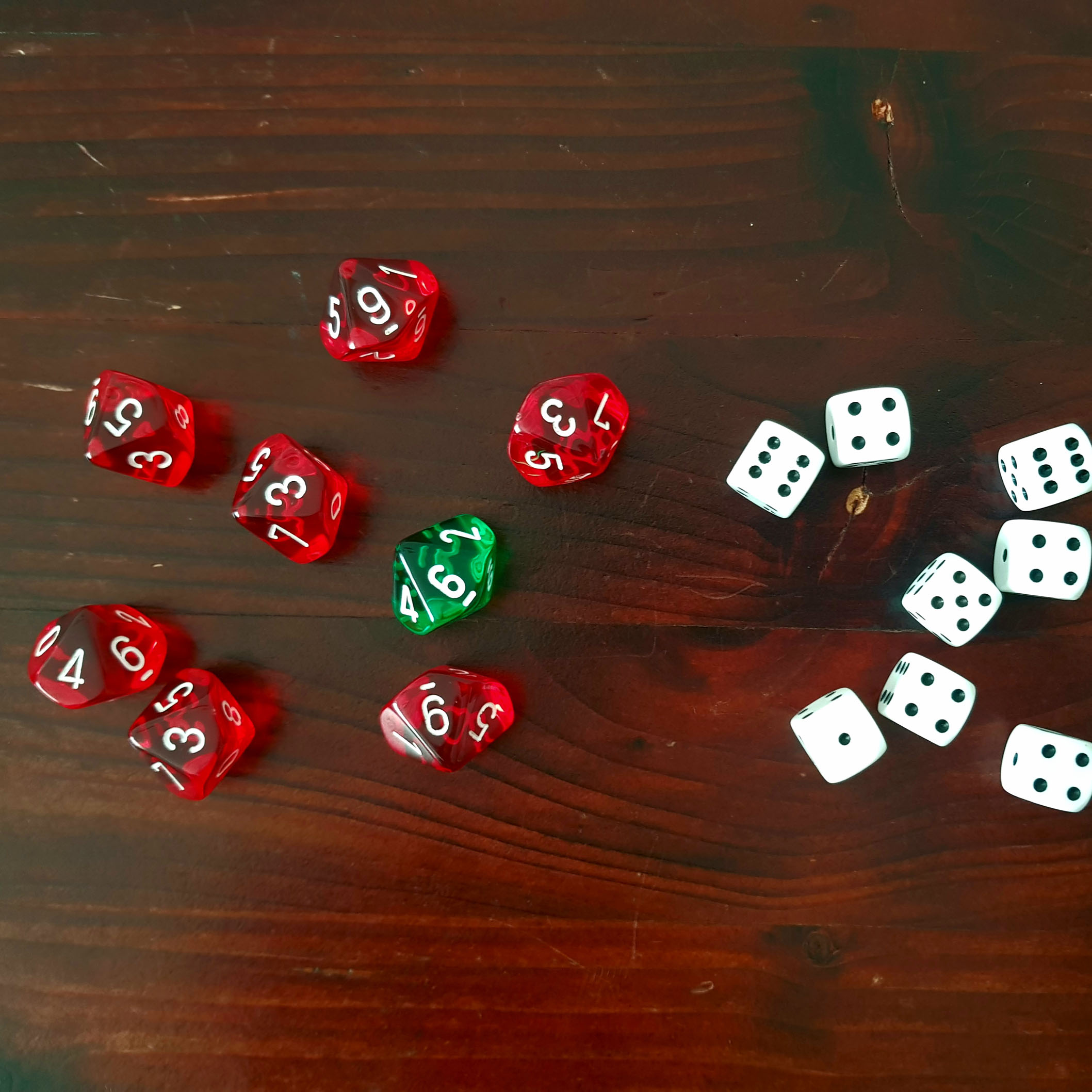 Nine-Sided and Ten-Sided Dice.